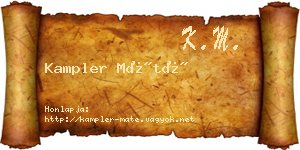 Kampler Máté névjegykártya